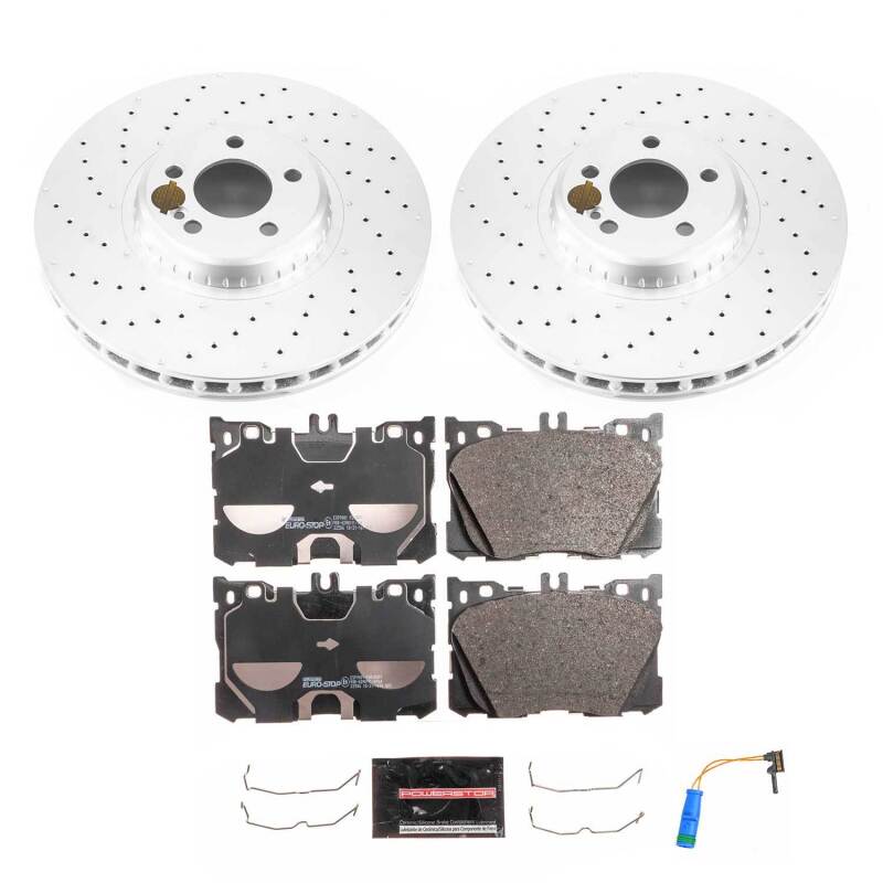 Mercedes-Benz C43 AMG Brake Kit - Front - PowerStop - Genuine GEOMET Coated Rotors + ECE-R90 Certified Pads - `18-`20 Mercedes-Benz C43 AMG Brake Kit - Front - PowerStop - Genuine GEOMET Coated Rotors + ECE-R90 Certified Pads - `18-`20