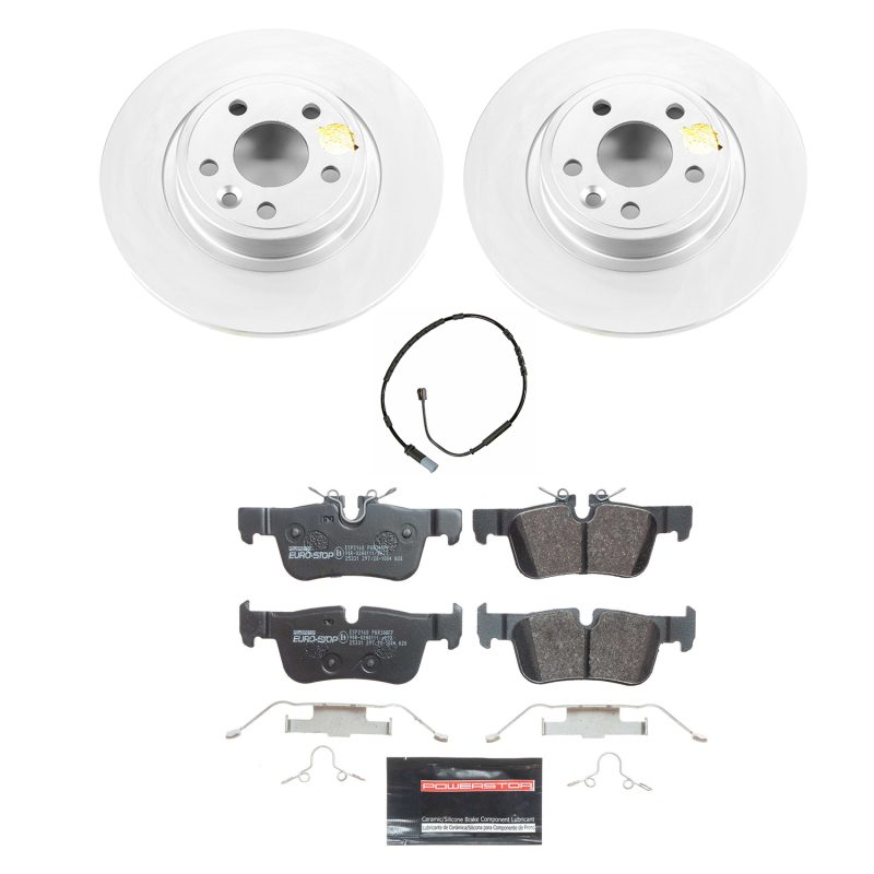 BMW i3 Brake Kit - Rear - PowerStop - Genuine Geomet Coated Rotors, ECE-R90 Brake Pads - `14-`20 BMW i3 Brake Kit - Rear - PowerStop - Genuine Geomet Coated Rotors, ECE-R90 Brake Pads - `14-`20