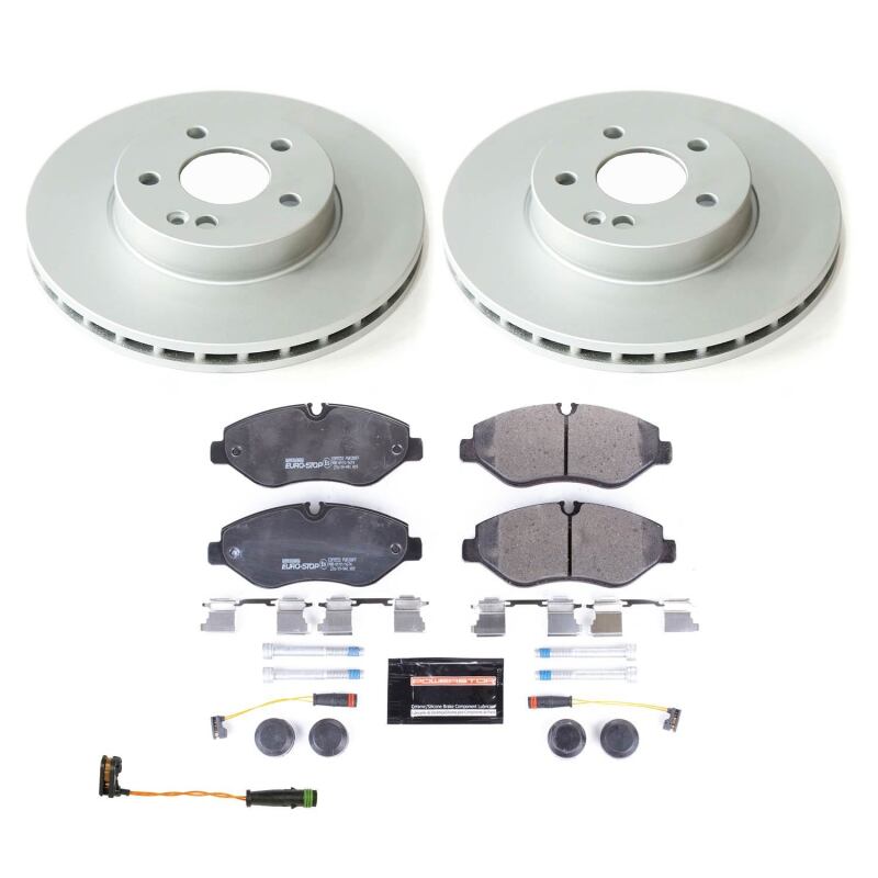 Mercedes-Benz Metris Brake Kit - Front - PowerStop - Genuine Geomet Coated Rotors + ECE-R90 Brake Pads + Hardware Kit - `16-`19 Mercedes-Benz Metris Brake Kit - Front - PowerStop - Genuine Geomet Coated Rotors + ECE-R90 Brake Pads + Hardware Kit - `16-`19