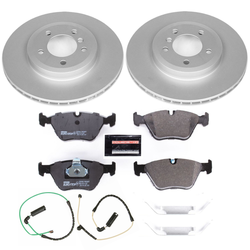 BMW Z4 Brake Kit - Front - PowerStop - Genuine Geomet Coated Rotors + ECE-R90 Brake Pads + Hardware Kit - `06-`08 BMW Z4 Brake Kit - Front - PowerStop - Genuine Geomet Coated Rotors + ECE-R90 Brake Pads + Hardware Kit - `06-`08