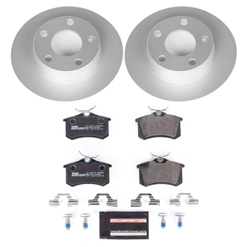 Audi Allroad Quattro Brake Kit - Rear - PowerStop - Genuine Geomet Coated Rotors + ECE-R90 Pads - `01-`05