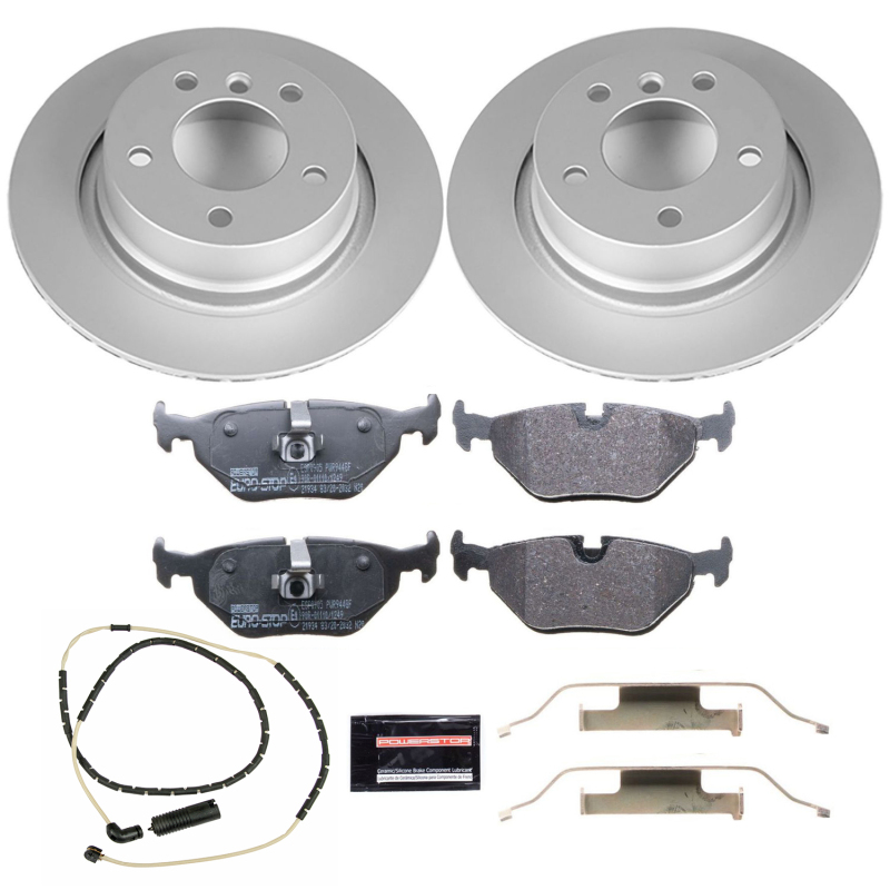 BMW Z4 Brake Kit - Rear - PowerStop - Genuine Geomet Coated Rotors + ECE-R90 Certified Pads - `03-`08 BMW Z4 Brake Kit - Rear - PowerStop - Genuine Geomet Coated Rotors + ECE-R90 Certified Pads - `03-`08