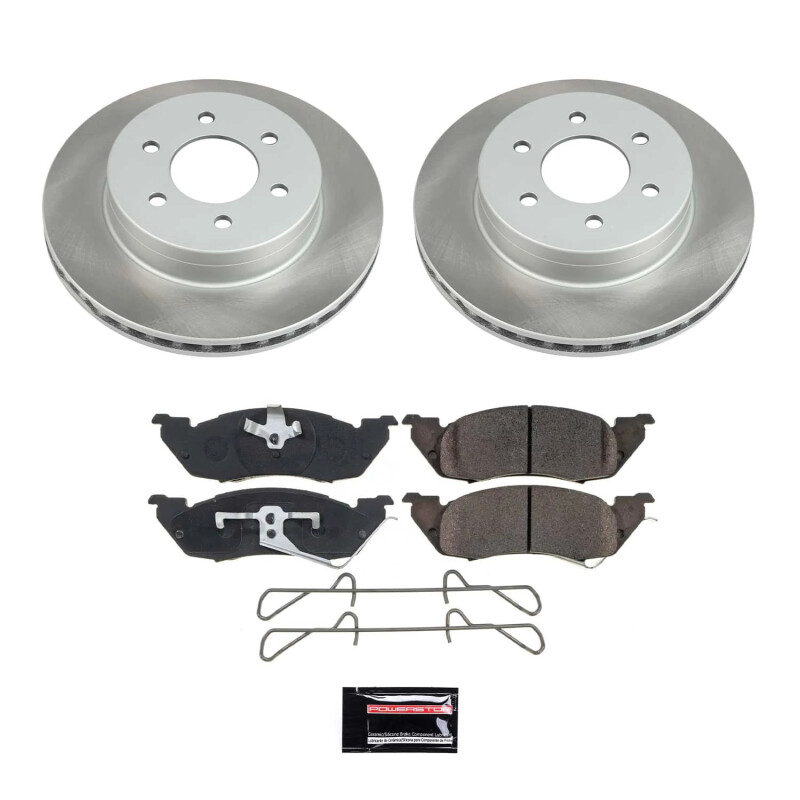 Saab 9-3 Brake Kit - Front + Rear - PowerStop - High-Carbon Coated Rotors + ECE-R90 Pads - `03-`11