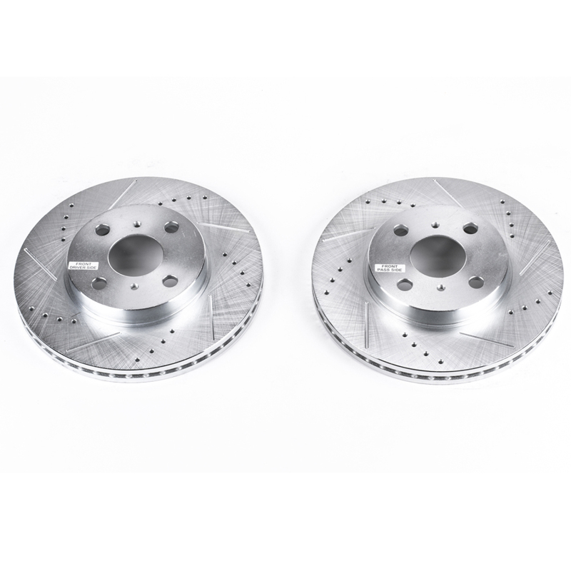 Scion xA Brake Rotors (2) - Front - PowerStop - Evolution Drilled & Slotted - `04-`06