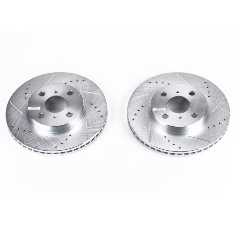 Scion xA Brake Rotors (2) - Front - PowerStop - Evolution Drilled & Slotted - `04-`06