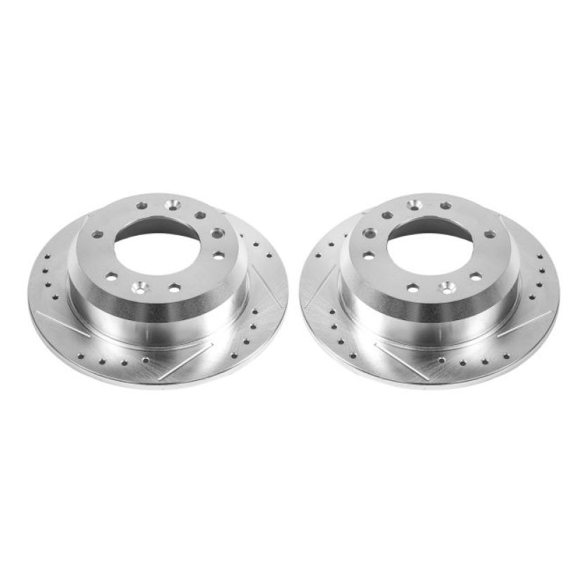 Hyundai Entourage Brake Rotors (2) - Rear - PowerStop - Evolution Drilled & Slotted - Silver Zinc - `07-`08