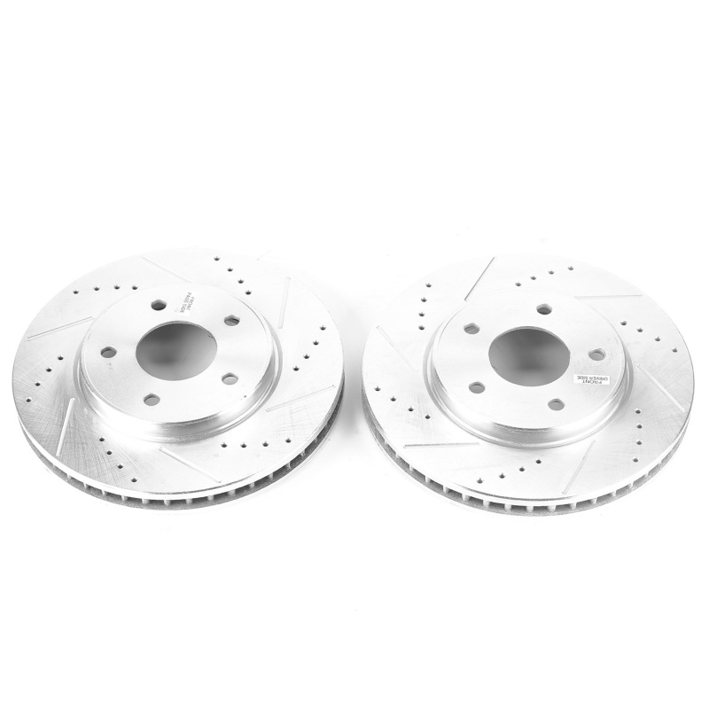 Chevrolet City Express Brake Rotors (2) - Front - PowerStop - Evolution Drilled & Slotted - Silver - `15-`18