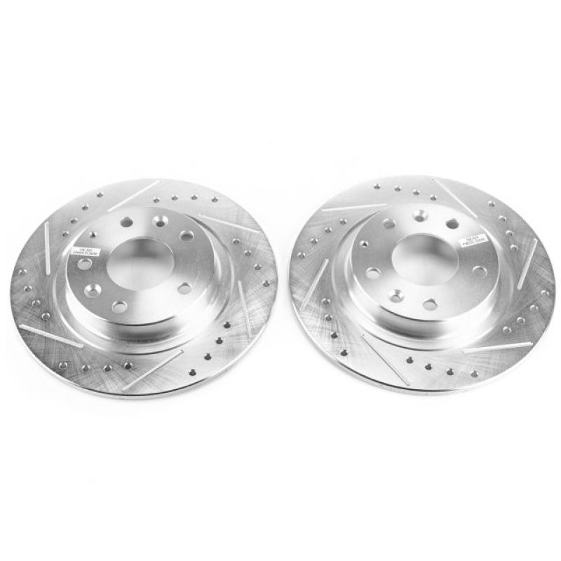 Mazda CX-3 Brake Rotors (2) - Rear - PowerStop - Evolution Drilled & Slotted - Silver - `16-`18