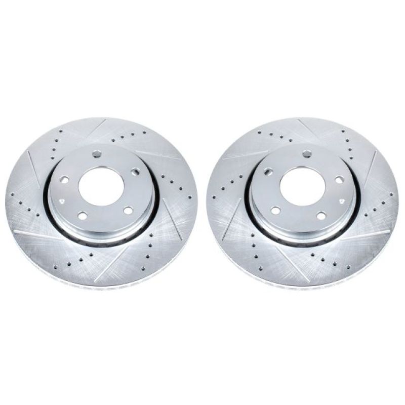 Mazda CX-5 Brake Rotors (2) - Front - PowerStop - Evolution Drilled & Slotted - Silver - `16-`19 Mazda CX-5 Brake Rotors (2) - Front - PowerStop - Evolution Drilled & Slotted - Silver - `16-`19
