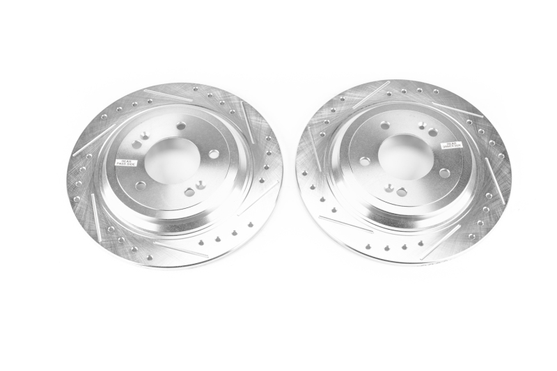 Kia Sportage Brake Rotors (2) - Front - PowerStop - Evolution Drilled & Slotted - Silver - `18-`19