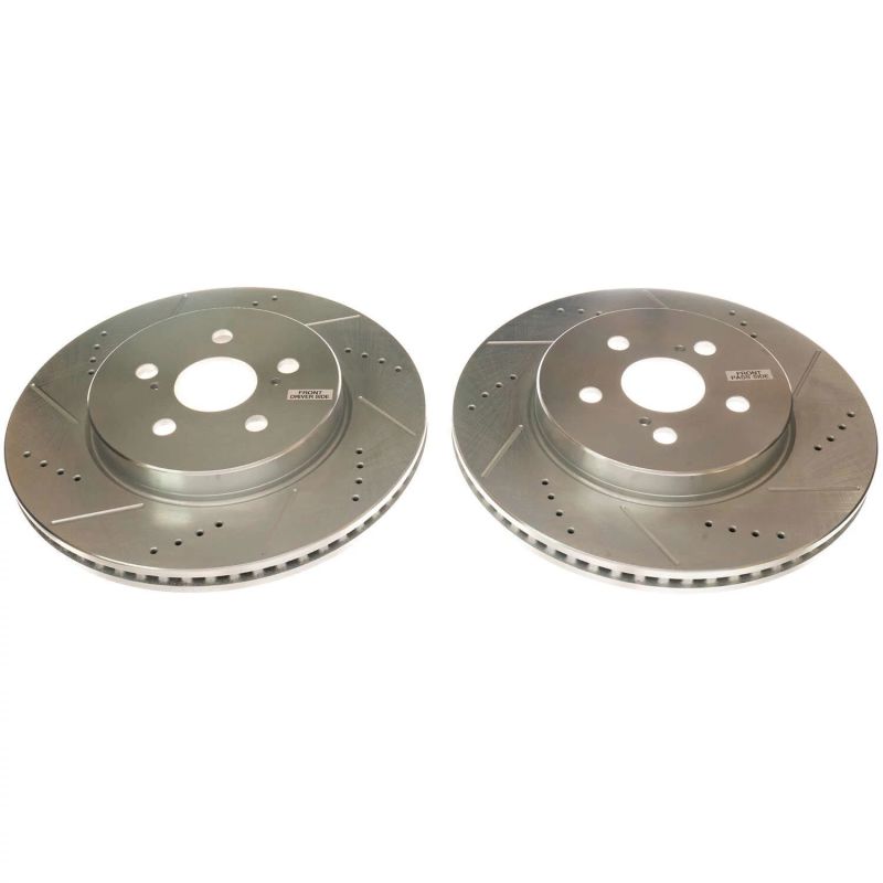 Toyota Corolla Brake Rotors (2) - Front - PowerStop - Evolution Drilled & Slotted - `19-`20