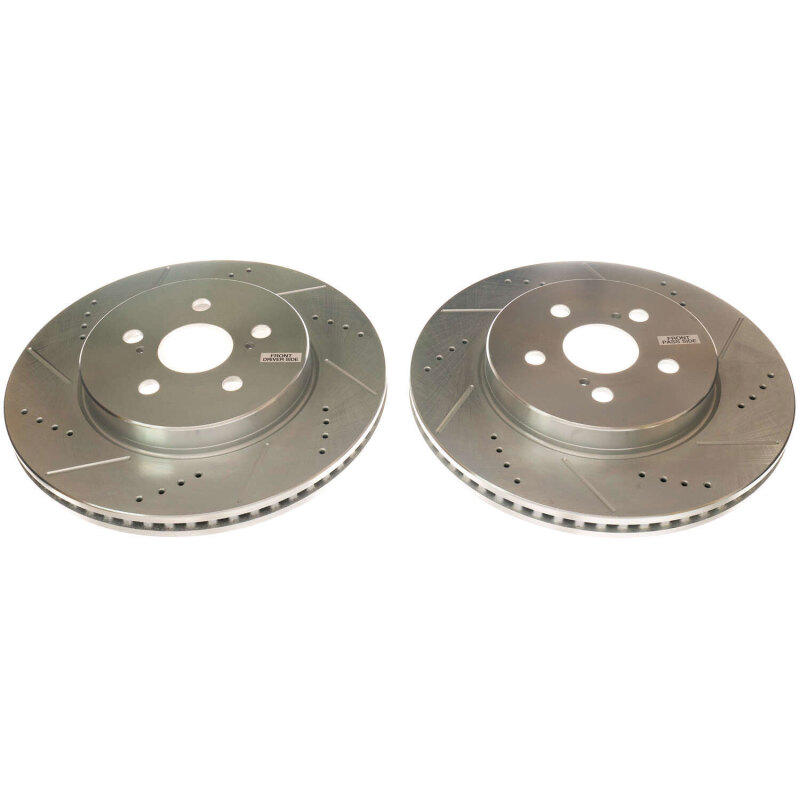 Toyota Corolla Brake Rotors (2) - Front - PowerStop - Evolution Drilled & Slotted - `19-`20