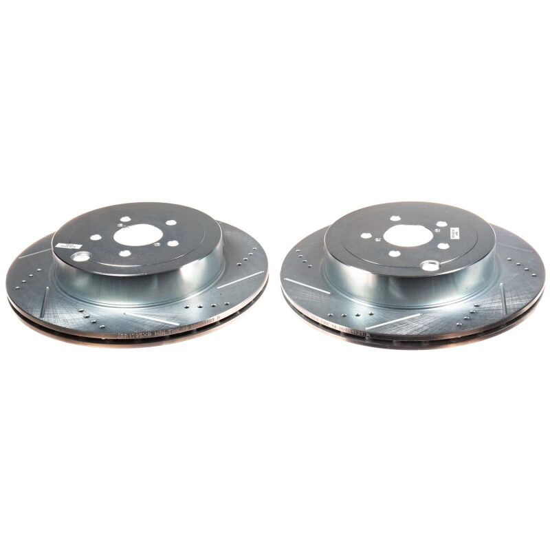 Toyota GR86 Brake Rotor (2) - Rear - PowerStop - Evolution Drilled & Slotted Zinc Plated - `19-`20 Toyota GR86 Brake Rotor (2) - Rear - PowerStop - Evolution Drilled & Slotted Zinc Plated - `19-`20