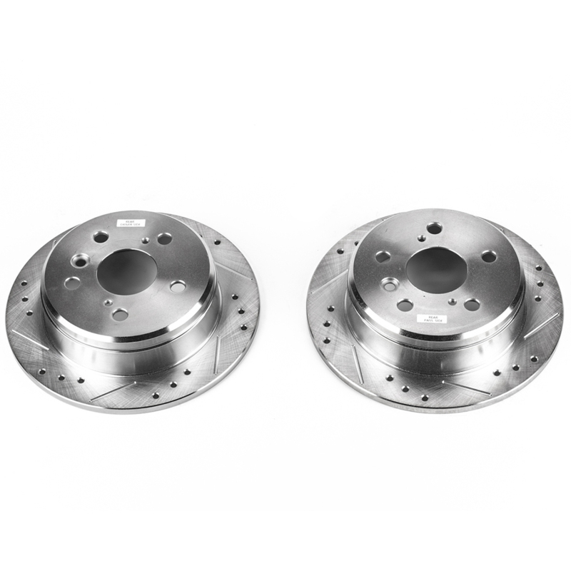 Lexus ES300 Brake Rotors (2) - Rear - PowerStop - Evolution Drilled & Slotted - `97-`01