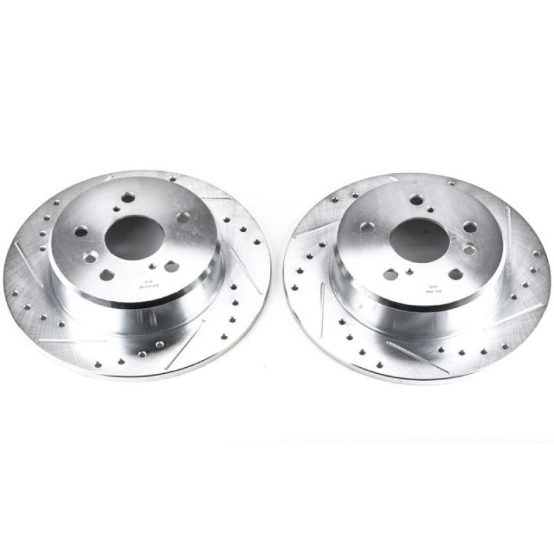 Lexus RX300 Brake Rotors (2) - Rear - PowerStop - Evolution Drilled & Slotted - `99-`03