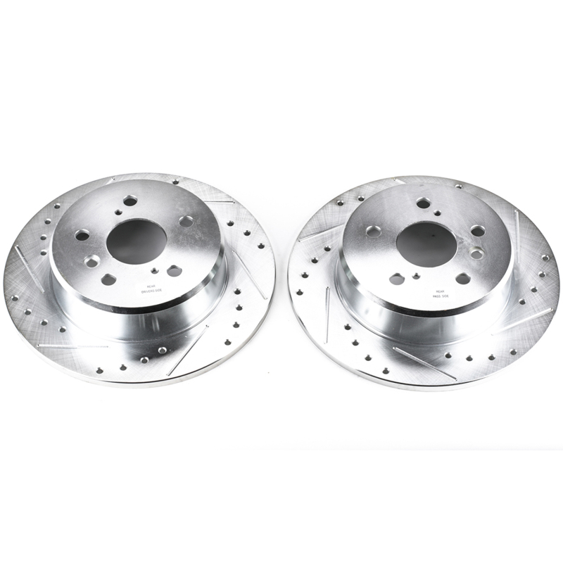 Lexus RX300 Brake Rotors (2) - Rear - PowerStop - Evolution Drilled & Slotted - `99-`03