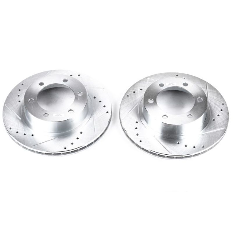 Toyota 4Runner Brake Rotors (2) - Front - PowerStop - Evolution Drilled & Slotted - Silver - `96-`02 Toyota 4Runner Brake Rotors (2) - Front - PowerStop - Evolution Drilled & Slotted - Silver - `96-`02