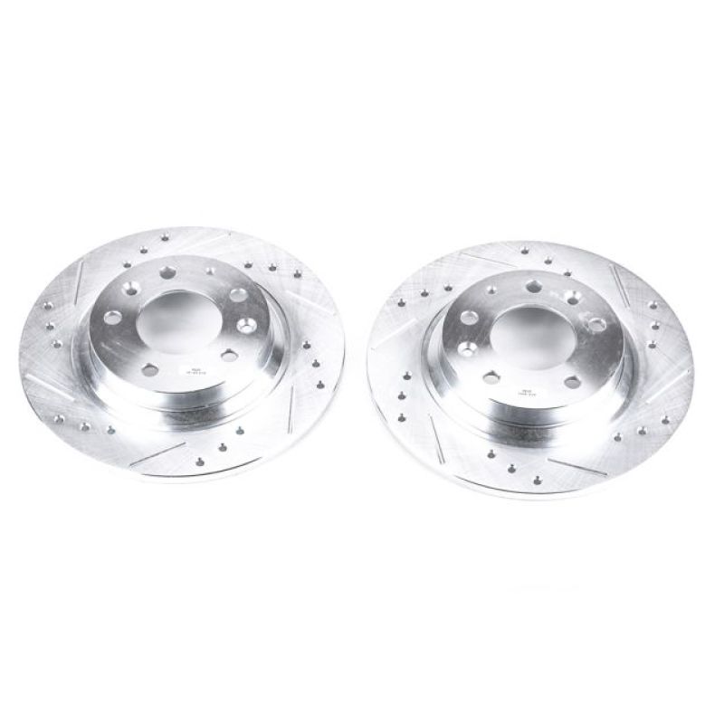 Ford Fusion Brake Rotors (2) - Rear - PowerStop - Evolution Drilled & Slotted - Silver - `06-`12 Ford Fusion Brake Rotors (2) - Rear - PowerStop - Evolution Drilled & Slotted - Silver - `06-`12