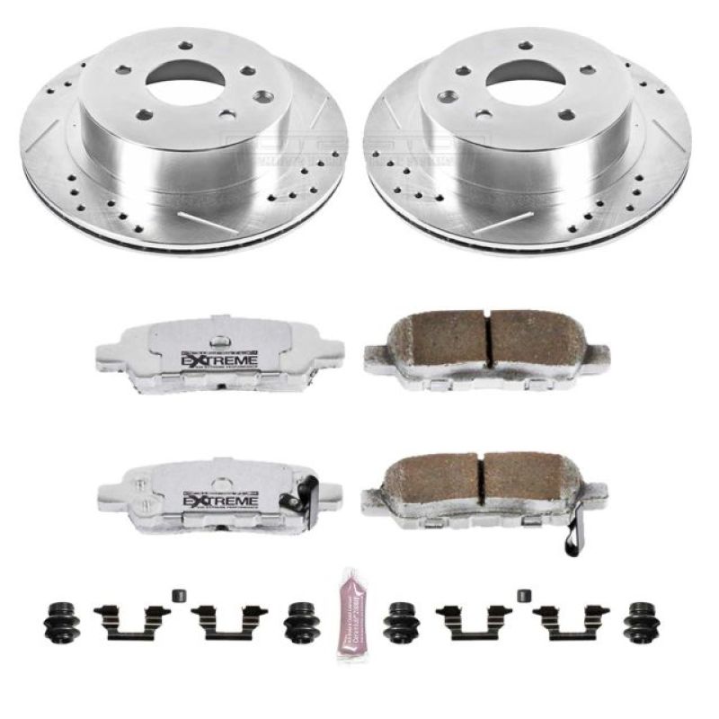 INFINITI G35 Brake Kit - Rear - PowerStop - Drilled & Slotted Rotors + Carbon-Fiber Ceramic Pads - `03-`05 INFINITI G35 Brake Kit - Rear - PowerStop - Drilled & Slotted Rotors + Carbon-Fiber Ceramic Pads - `03-`05
