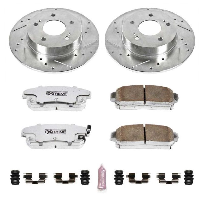 Infiniti I30 Brake Kit - Rear - PowerStop - Drilled & Slotted Rotors + Carbon-Fiber Ceramic Pads - 2001