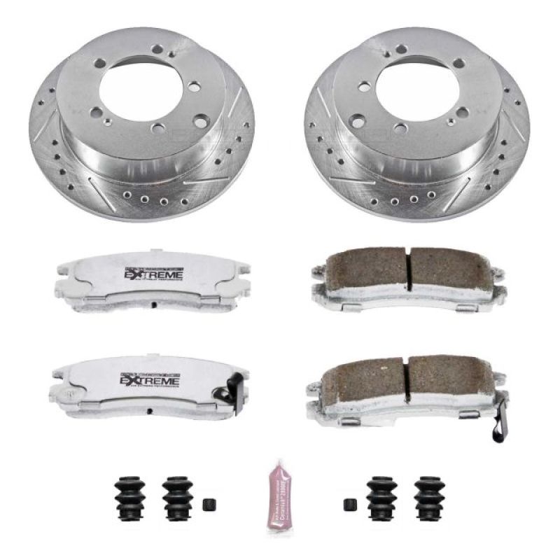 Dodge Stratus Brake Kit - Rear - PowerStop - Drilled & Slotted Rotors + Carbon-Fiber Ceramic Pads - `01-`05 Dodge Stratus Brake Kit - Rear - PowerStop - Drilled & Slotted Rotors + Carbon-Fiber Ceramic Pads - `01-`05