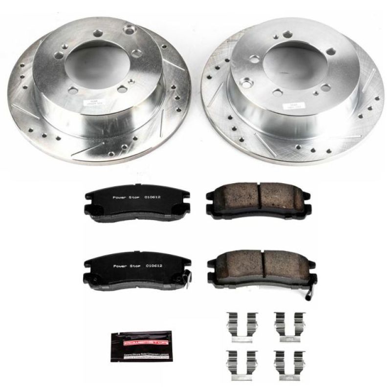 Dodge Stratus Brake Kit - Rear - PowerStop - Drilled & Slotted Rotors + Carbon-Fiber Ceramic Pads - `01-`05 Dodge Stratus Brake Kit - Rear - PowerStop - Drilled & Slotted Rotors + Carbon-Fiber Ceramic Pads - `01-`05