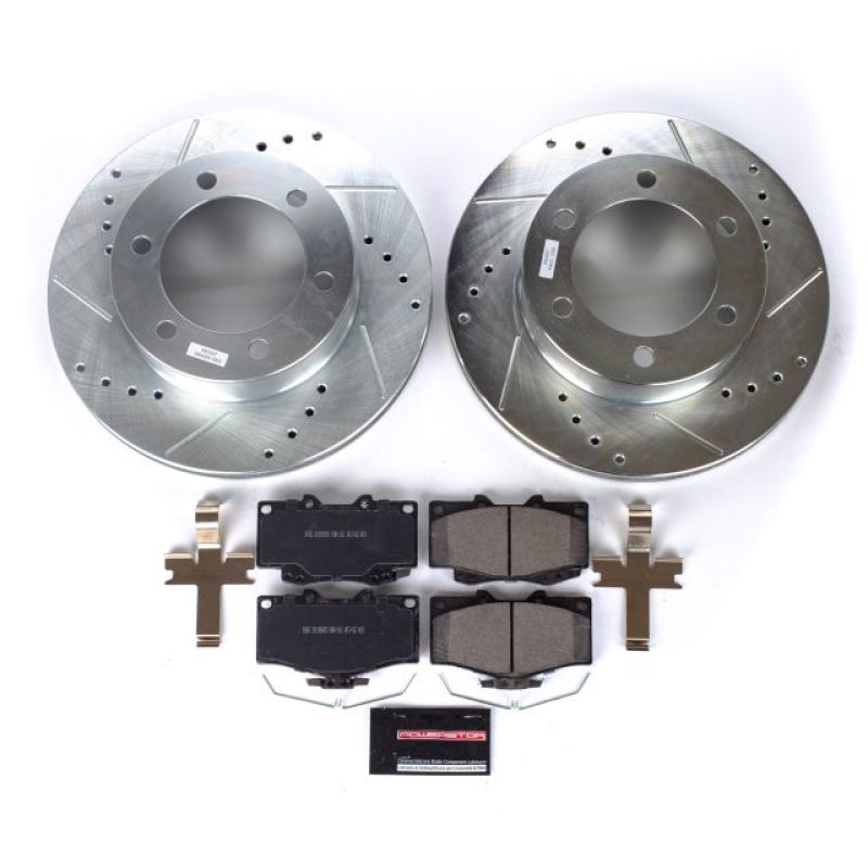 Toyota Tacoma Brake Kit - Front - PowerStop - Drilled & Slotted Rotors + Carbon-Fiber Ceramic Pads - `95-`04