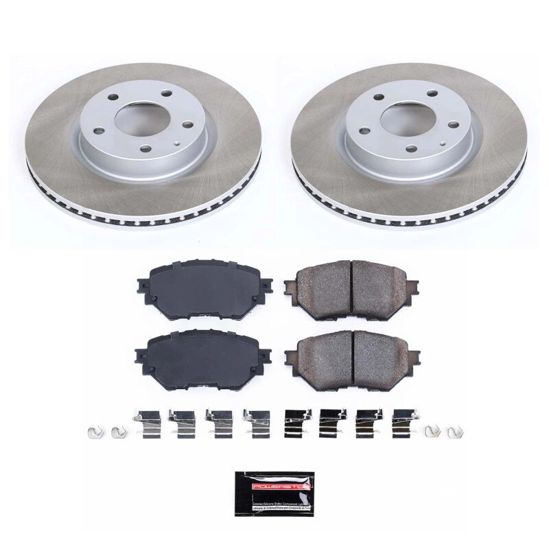 Ford Mustang Brake Kit - Front + Rear - PowerStop - Drilled & Slotted Rotors + Carbon-Fiber Ceramic Pads - `99-`04 Ford Mustang Brake Kit - Front + Rear - PowerStop - Drilled & Slotted Rotors + Carbon-Fiber Ceramic Pads - `99-`04