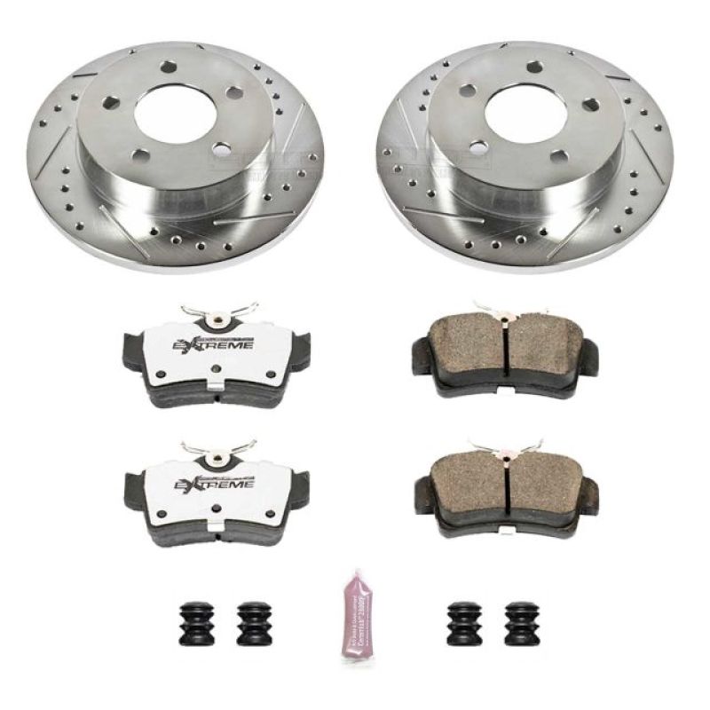 Ford Mustang Brake Kit - Rear - PowerStop - Drilled & Slotted Rotors + Carbon-Fiber Ceramic Pads + Stainless-Steel Hardware - `94-`04 Ford Mustang Brake Kit - Rear - PowerStop - Drilled & Slotted Rotors + Carbon-Fiber Ceramic Pads + Stainless-Steel Hardware - `94-`04