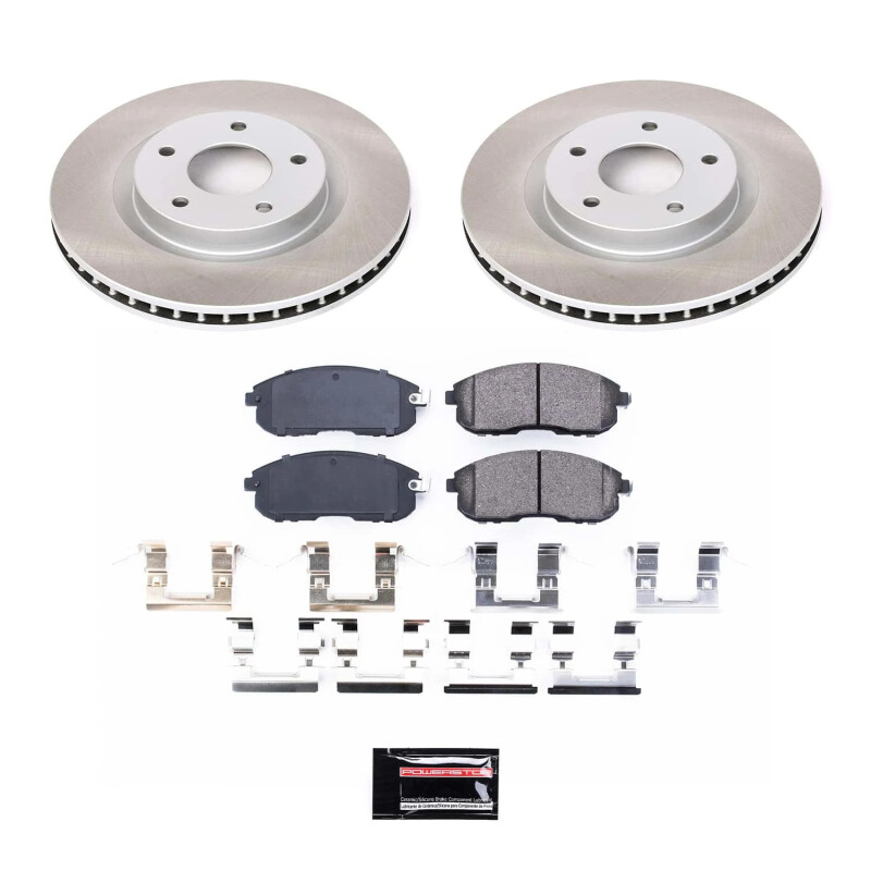 Ford Thunderbird Brake Kit - Front + Rear - PowerStop - Drilled & Slotted Rotors + Carbon-Fiber Ceramic Pads - `02-`05