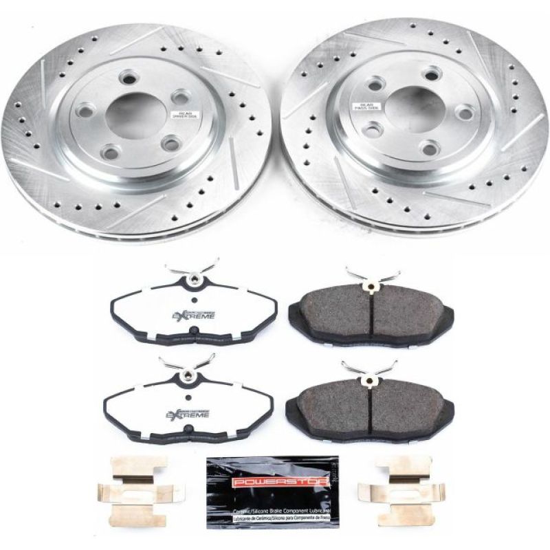 Ford Thunderbird Brake Kit - Rear - PowerStop - Drilled & Slotted Rotors + Carbon-Fiber Ceramic Pads - `02-`05