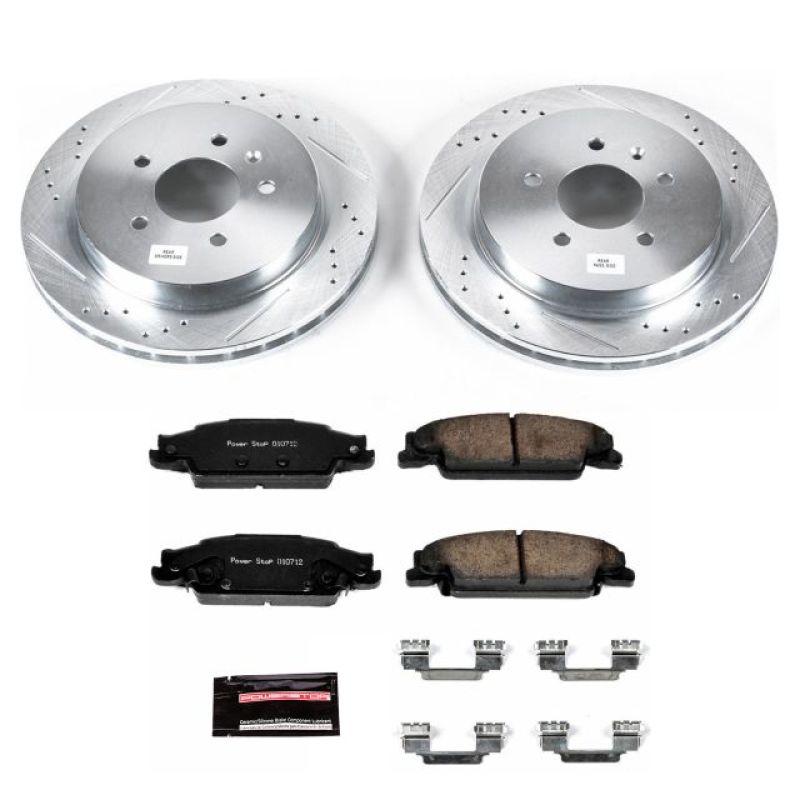 Cadillac CTS Brake Kit - Rear - PowerStop - Drilled & Slotted Rotors + Carbon-Fiber Ceramic Pads - `03-`07