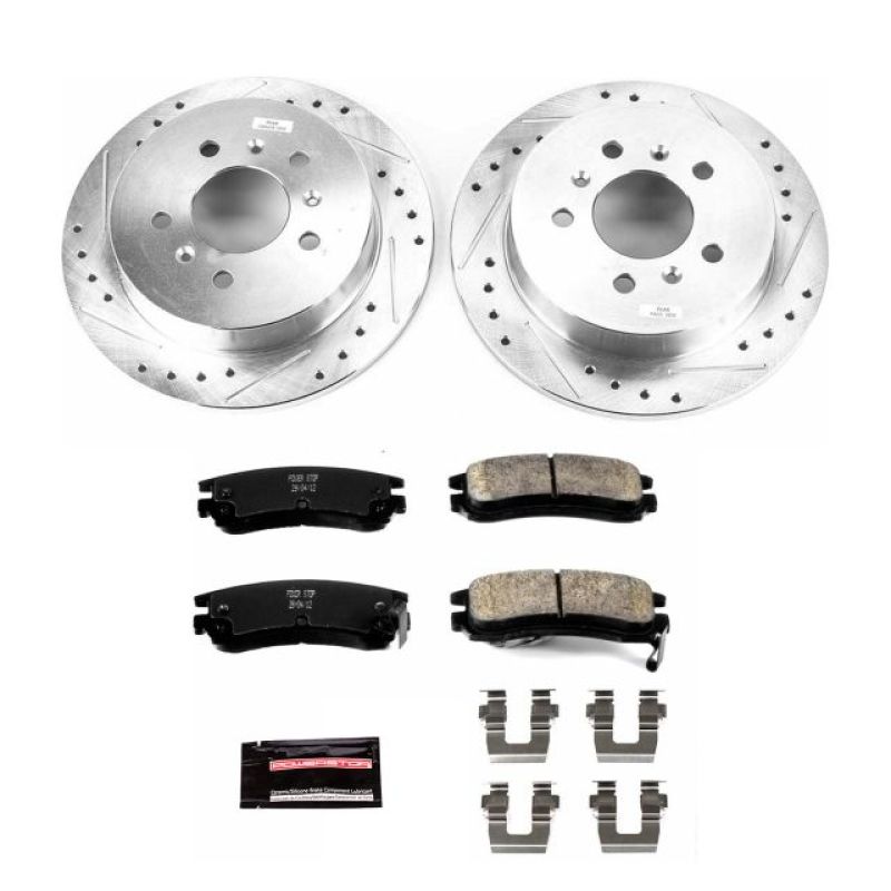 Buick Allure Brake Kit - Rear - PowerStop - Z23 Evolution Sport - Drilled & Slotted Rotors + Carbon-Fiber Ceramic Pads - `08-`09