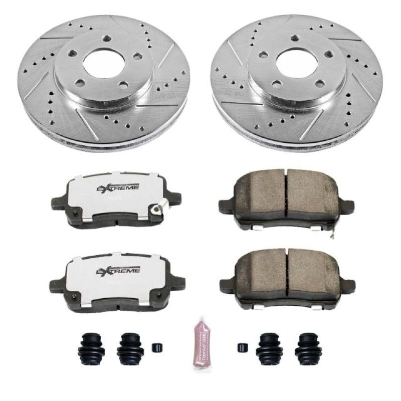 Chevrolet HHR Brake Kit - Front - PowerStop - Drilled & Slotted Rotors + Carbon-Fiber Ceramic Pads - `08-`11