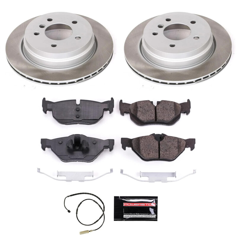 Dodge Caravan Brake Kit - Front + Rear - PowerStop - Drilled & Slotted Rotors + Carbon-Fiber Ceramic Pads + Drum Brake Shoe Kit - `01-`07