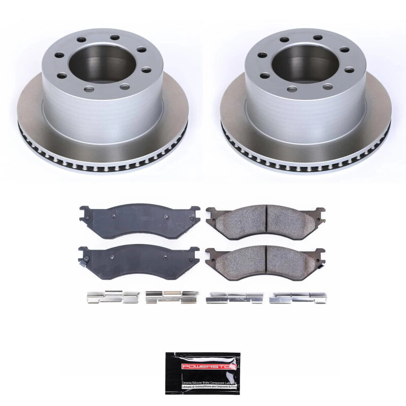 Toyota Solara Brake Kit - Front + Rear - PowerStop - Z23 Evolution Sport with Carbon-Fiber Ceramic Pads + Drilled & Slotted Rotors + Drums and Shoes - `02-`03
