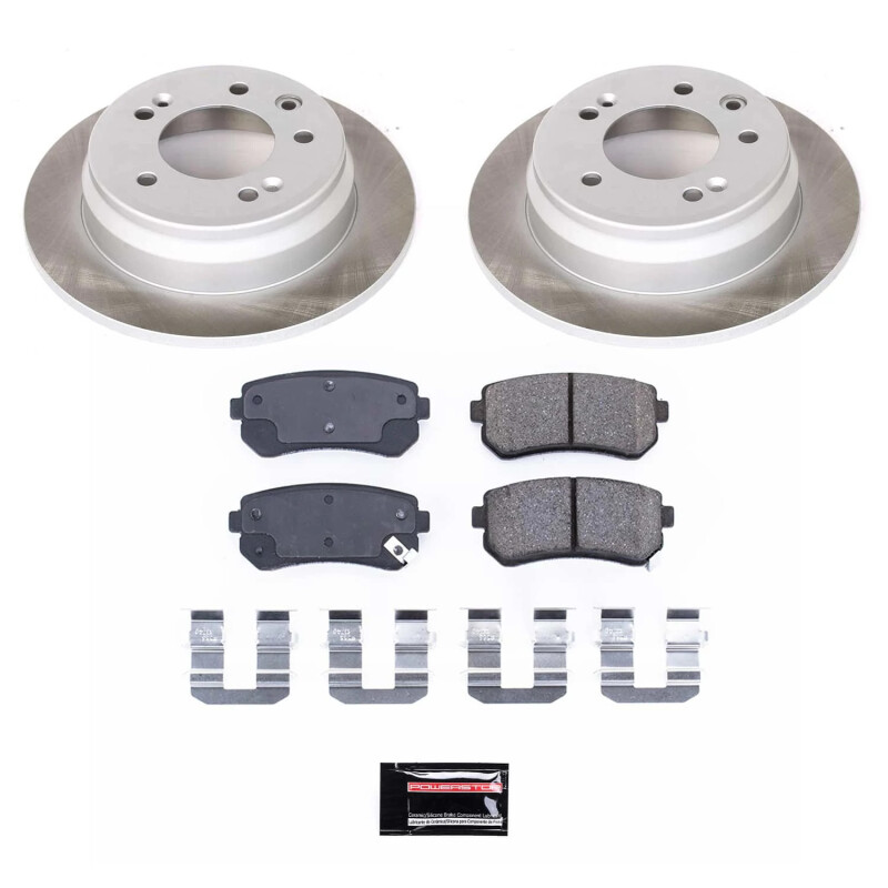 Toyota Tacoma Brake Kit - Front + Rear - PowerStop - Drilled & Slotted Rotors + Carbon-Fiber Ceramic Pads + Brake Drums + Brake Shoes - 2004