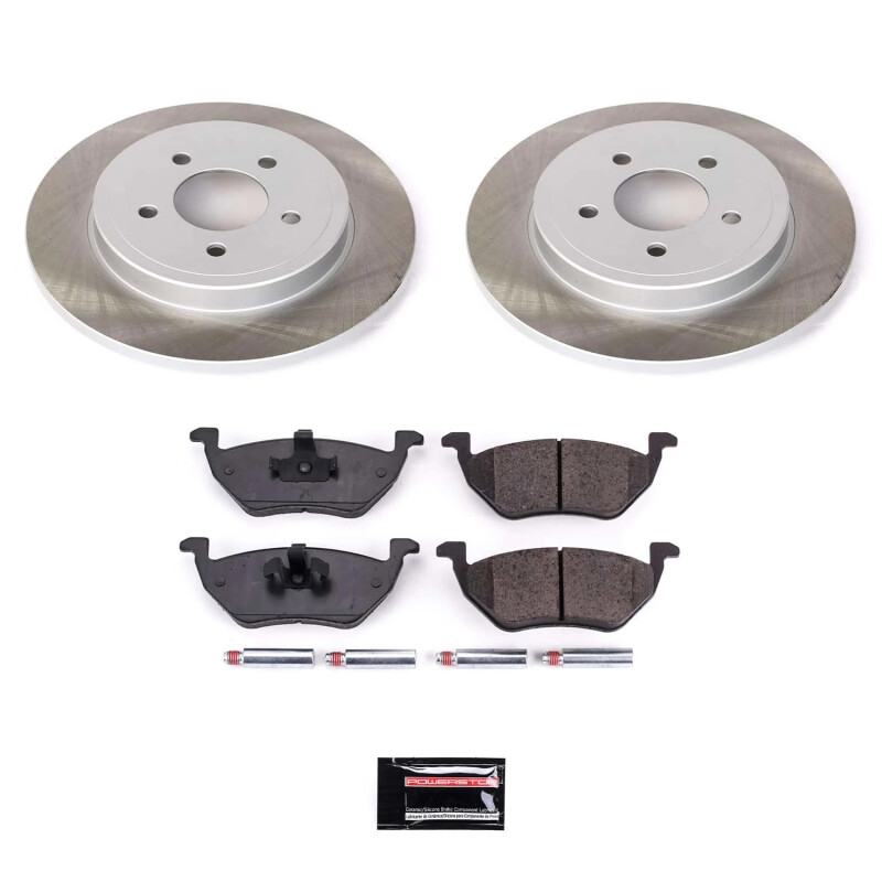 Cadillac DeVille Brake Kit - Front + Rear - PowerStop - Drilled & Slotted Rotors + Carbon-Fiber Ceramic Pads - `00-`05
