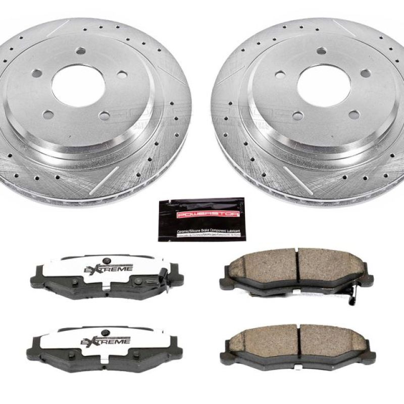 Cadillac XLR Brake Kit - Rear - PowerStop - Drilled & Slotted Rotors + Carbon-Fiber Ceramic Pads - `04-`09 Cadillac XLR Brake Kit - Rear - PowerStop - Drilled & Slotted Rotors + Carbon-Fiber Ceramic Pads - `04-`09
