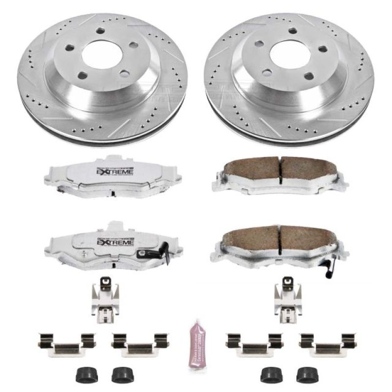 Pontiac Firebird Brake Kit - Rear - PowerStop - Drilled & Slotted Rotors + Carbon-Fiber Ceramic Pads - `98-`02 Pontiac Firebird Brake Kit - Rear - PowerStop - Drilled & Slotted Rotors + Carbon-Fiber Ceramic Pads - `98-`02