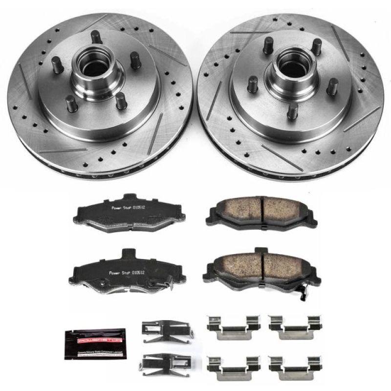 Pontiac Firebird Brake Kit - Rear - PowerStop - Drilled & Slotted Rotors + Carbon-Fiber Ceramic Pads - `98-`02 Pontiac Firebird Brake Kit - Rear - PowerStop - Drilled & Slotted Rotors + Carbon-Fiber Ceramic Pads - `98-`02