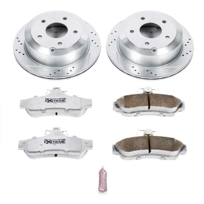 Pontiac GTO Brake Kit - Rear - PowerStop - Drilled & Slotted Rotors + Carbon-Fiber Ceramic Pads - `05-`06