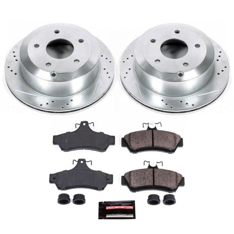 Pontiac GTO Brake Kit - Rear - PowerStop - Drilled & Slotted Rotors + Carbon-Fiber Ceramic Pads - `05-`06