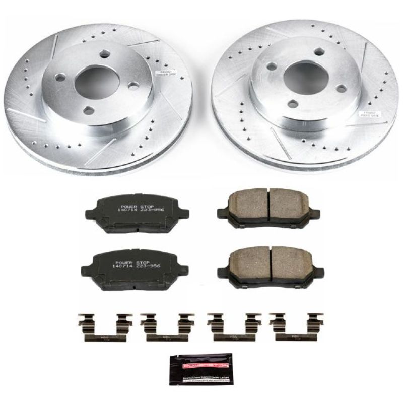 Chevrolet Cobalt Brake Kit - Front - PowerStop - Drilled & Slotted Rotors + Carbon-Fiber Ceramic Pads - `05-`10