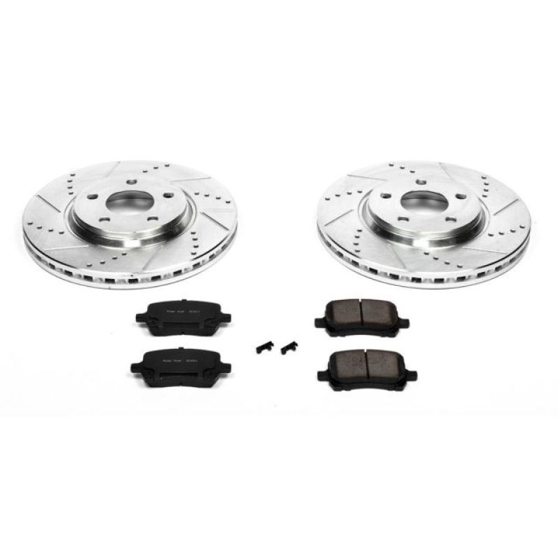 Chevrolet Cobalt Brake Kit - Front - PowerStop - Drilled & Slotted Rotors + Carbon-Fiber Ceramic Pads - 2007