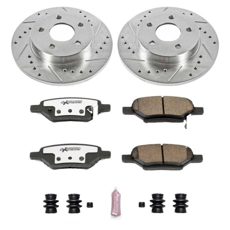 Chevrolet Cobalt Brake Kit - Rear - PowerStop - Z26 Street Warrior + Drilled & Slotted Rotors + Carbon-Fiber Ceramic Pads - `05-`08