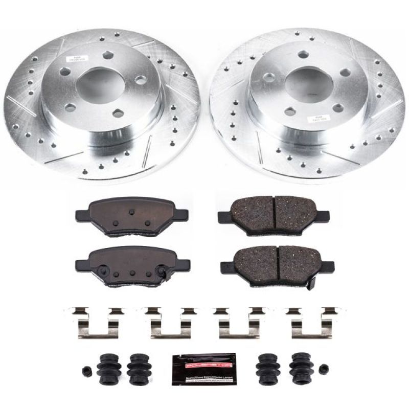 Chevrolet Cobalt Brake Kit - Rear - PowerStop - Drilled & Slotted Rotors + Carbon-Fiber Ceramic Pads - `05-`08
