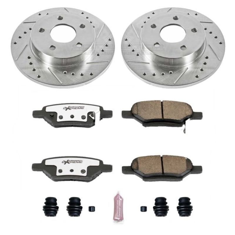 Chevrolet Malibu Brake Kit - Front - PowerStop - Drilled & Slotted Rotors + Carbon-Fiber Ceramic Pads - `04-`08
