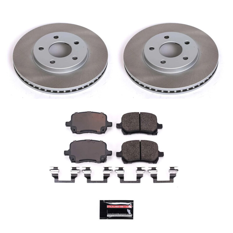 Mitsubishi Lancer Brake Kit - Front + Rear - PowerStop - Drilled & Slotted Rotors + Carbon-Fiber Ceramic Pads - `04-`06 Mitsubishi Lancer Brake Kit - Front + Rear - PowerStop - Drilled & Slotted Rotors + Carbon-Fiber Ceramic Pads - `04-`06