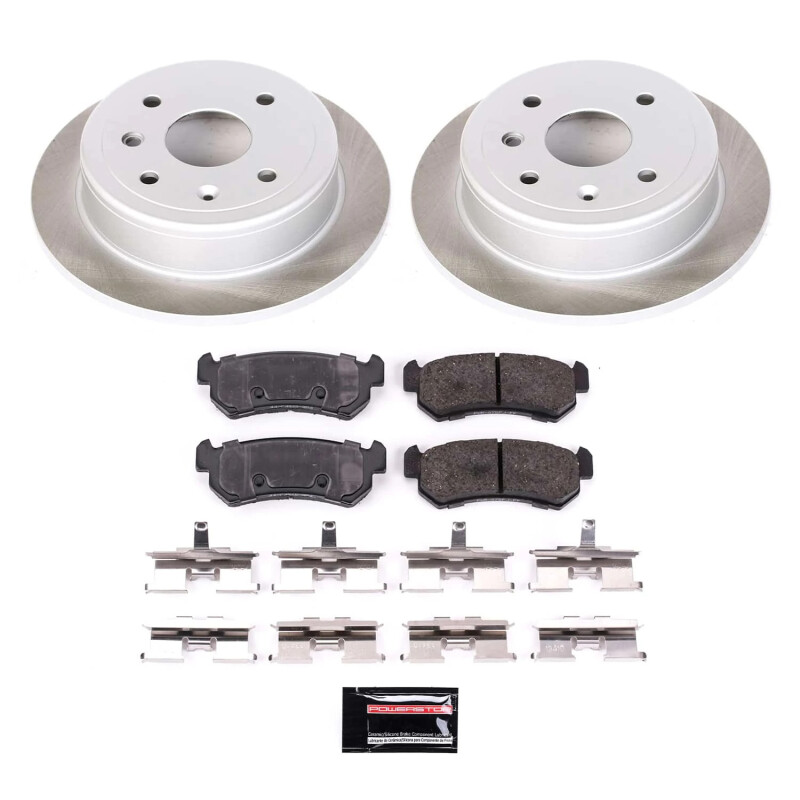 Dodge Stratus Brake Kit - Front + Rear - PowerStop - Drilled & Slotted Rotors + Carbon-Fiber Ceramic Pads - `01-`05 Dodge Stratus Brake Kit - Front + Rear - PowerStop - Drilled & Slotted Rotors + Carbon-Fiber Ceramic Pads - `01-`05